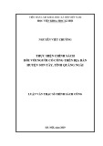 Luận văn Thạc sĩ Chính sách công: Thực hiện chính sách đối với người có công trên địa bàn huyện Sơn Tây, tỉnh Quảng Ngãi