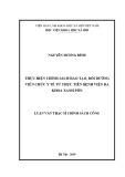 Luận văn Thạc sĩ Chính sách công: Thực hiện chính sách đào tạo, bồi dưỡng viên chức y tế từ thực tiễn Bệnh viện đa khoa Xanh Pôn