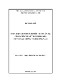 Luận văn Thạc sĩ Chính sách công: Thực hiện chính sách phát triển cán bộ, công chức của UBND huyện Nam Giang, tỉnh Quảng Nam