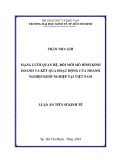 Luận án Tiến sĩ Kinh tế: Mạng lưới quan hệ, đổi mới mô hình kinh doanh và kết quả hoạt động của doanh nghiệp khởi nghiệp tại Việt Nam