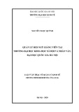 Luận văn Thạc sĩ Quản lý kinh tế: Quản lý đội ngũ giảng viên tại Trường Đại học Khoa học Xã hội và Nhân văn, Đại học Quốc gia Hà Nội