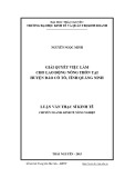 Luận văn Thạc sĩ Kinh tế: Giải quyết việc làm cho lao động nông thôn tại huyện đảo Cô Tô, tỉnh Quảng Ninh