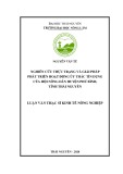 Luận văn Thạc sĩ Kinh tế nông nghiệp: Nghiên cứu thực trạng và giải pháp phát triển hoạt động ủy thác tín dụng của Hội nông dân huyện Phú Bình, tỉnh Thái Nguyên