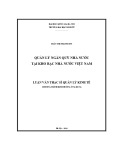 Luận văn Thạc sĩ Quản lý kinh tế: Quản lý ngân quỹ nhà nước tại Kho bạc Nhà nước Việt Nam