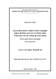 Luận văn Thạc sĩ Kinh tế: Giải pháp phát triển nông nghiệp theo hướng sản xuất hàng hóa ở huyện Cô Tô, tỉnh Quảng Ninh