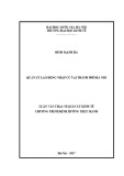 Luận văn Thạc sĩ Quản lý kinh tế: Quản lý lao động nhập cư tại thành phố Hà Nội