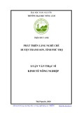 Luận văn Thạc sĩ Kinh tế nông nghiệp: Phát triển làng nghề chè huyện Thanh Sơn, tỉnh Phú Thọ