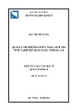 Tóm tắt Luận văn Thạc sĩ Quản lý kinh tế: Quản lý chi thường xuyên Ngân sách nhà nước tại huyện Mang Yang, tỉnh Gia Lai