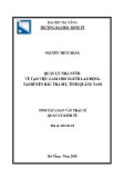 Tóm tắt Luận văn Thạc sĩ Quản lý kinh tế: Quản lý nhà nước về tạo việc làm cho người lao động tại huyện Bắc Trà My, tỉnh Quảng Nam