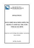 Tóm tắt Luận văn Thạc sĩ Tài chính ngân hàng: Hoàn thiện hoạt động kiểm tra nội bộ của Kho bạc Nhà nước Quảng Bình