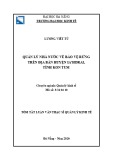 Tóm tắt Luận văn Thạc sĩ Quản lý kinh tế: Quản lý nhà nước về bảo vệ rừng trên địa bàn huyện Ia H’Drai, tỉnh Kon Tum