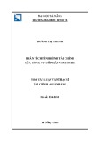 Tóm tắt Luận văn Thạc sĩ Tài chính ngân hàng: Phân tích tình hình tài chính tại công ty Cô phần Vinhomes