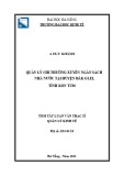 Tóm tắt Luận văn Thạc sĩ Quản lý kinh tế: Quản lý chi thường xuyên ngân sách nhà nước tại huyện Đăk Glei, tỉnh Kon Tum