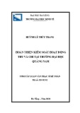 Tóm tắt Luận văn Thạc sĩ Kế toán: Hoàn thiện kiểm soát hoạt động thu và chi tại Trường Đại học Quảng Nam