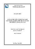 Tóm tắt Luận văn Thạc sĩ Quản lý kinh tế: Quản lý nhà nước về đào tạo nghề cho người lao động trên địa bàn huyện Tiên Phước, tỉnh Quảng Nam