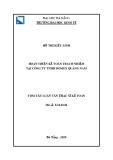 Tóm tắt Luận văn Thạc sĩ Kế toán: Hoàn thiện kế toán trách nhiệm tại công ty TNHH Domex Quảng Nam