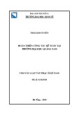 Tóm tắt Luận văn Thạc sĩ Kế toán: Hoàn thiện công tác kế toán tại Trường Đại học Quảng Nam