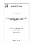 Tóm tắt Luận văn Thạc sĩ Quản lý kinh tế: Quản lý nhà nước về an toàn thực phẩm trên địa bàn Thị xã An Khê tỉnh Gia Lai