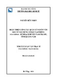 Tóm tắt Luận văn Thạc sĩ Tài chính ngân hàng: Hoàn thiện công tác quản lý nguồn vốn đầu tư xây dựng cơ bản tại Phòng Tài chính – Kế hoạch, huyện Nam Trà My, tỉnh Quảng Nam