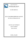 Tóm tắt Luận văn Thạc sĩ Quản lý kinh tế: Quản lý hoạt động thương mại tại huyện Bắc Trà My, tỉnh Quảng Nam