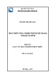 Tóm tắt Luận văn Thạc sĩ Kinh tế phát triển: Phát triển nông nghiệp ở huyện Bố Trạch, tỉnh Quảng Bình