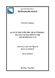 Tóm tắt Luận văn Thạc sĩ Quản lý kinh tế: Quản lý nhà nước đối với quỹ ốm đau, thai sản tại Bảo hiểm xã hội Thành phố Kon Tum, tỉnh Kon Tum