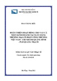 Tóm tắt Luận văn Thạc sĩ Tài chính ngân hàng: Hoàn thiện hoạt động cho vay cá nhân kinh doanh tại Ngân hàng thương mại cổ Phần công thương Việt Nam - Chi nhánh Quảng Bình - PGD Quảng Trạch