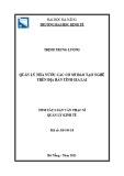 Tóm tắt Luận văn Thạc sĩ Quản lý kinh tế: Quản lý nhà nước các cơ sở đào tạo nghề trên địa bàn tỉnh Gia Lai