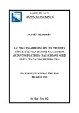 Tóm tắt Luận văn Thạc sĩ Kế toán: Các nhân tố ảnh hưởng đến việc thực hiện công tác kế toán quản trị tại các doanh nghiệp nhỏ và vừa (Management Accounting Pratices) tại thành phố Đà Nẵng