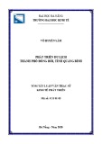 Tóm tắt Luận văn Thạc sĩ Kinh tế phát triển: Phát triển du lịch thành phố Đồng Hới, tỉnh Quảng Bình