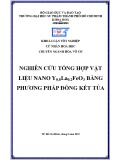 Khoá luân tốt nghiệp cử nhân hoá học: Nghiên cứu tổng hợp vật liệu nano Y0.8La0.2FeO3 bằng phương pháp đồng kết tủa