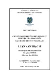 Luận văn Thạc sĩ: Các yếu tố ảnh hưởng đến động lực làm việc của công chức tại Chi cục Thuế TP. Nha Trang