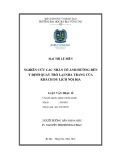 Luận văn Thạc sĩ: Nghiên cứu các nhân tố ảnh hưởng đến ý định quay trở lại Nha Trang của khách du lịch nội địa