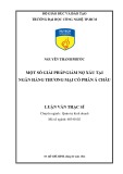 Luận văn Thạc sĩ Quản trị kinh doanh: Một số giải pháp giảm nợ xấu tại Ngân hàng thương mại cổ Phần Á Châu