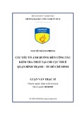 Luận văn Thạc sĩ Quản trị kinh doanh: Các yếu tố ảnh hưởng đến công tác kiểm tra thuế tại Chi cục thuế quận Bình Thạnh – TP. Hồ Chí Minh