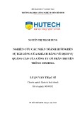 Luận văn Thạc sĩ Quản trị kinh doanh: Nghiên cứu các nhân tố ảnh hưởng đến sự hài lòng của khách hàng về chất lượng dịch vụ quảng cáo của công ty Cổ phần Truyền thông SDmedia