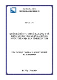 Tóm tắt Luận văn Thạc sĩ Quản lý kinh tế: Quản lý đầu tư cơ sở hạ tầng y tế bằng nguồn vốn ngân sách nhà nước trên địa bàn tỉnh Kon Tum