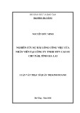 Luận văn Thạc sĩ Quản trị kinh doanh: Nghiên cứu sự hài lòng công việc của nhân viên tại Công ty Trách nhiệm hữu hạn Một thành viên Cao su Chư Păh