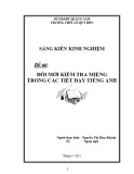 Sáng kiến kinh nghiệm THPT: Đổi mới kiểm tra miệng trong các tiết dạy tiếng Anh