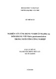 Luận án Tiến sĩ ngành Nuôi trồng thủy sản: Nghiên cứu ứng dụng vi khuẩn Bacillus sp. đối kháng với Vibrio parahaemolyticus trong nuôi tôm công nghiệp