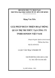 Luận văn Thạc sĩ Kinh tế: Giải pháp hoàn thiện hoạt động quản trị tri thức tại Công ty TNHH Sonion Việt Nam