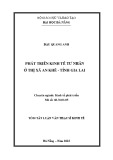 Tóm tắt Luận văn Thạc sĩ Kinh tế phát triển: Phát triển kinh tế tư nhân ở thị xã An Khê, tỉnh Gia Lai