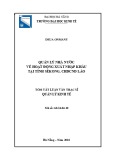 Tóm tắt Luận văn Thạc sĩ Quản lý kinh tế: Quản lý nhà nước về hoạt động xuất nhập khẩu tại tỉnh Sê kong, CHDCND Lào