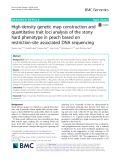 High-density genetic map construction and quantitative trait loci analysis of the stony hard phenotype in peach based on restriction-site associated DNA sequencing