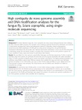 High contiguity de novo genome assembly and DNA modification analyses for the fungus fly, Sciara coprophila, using singlemolecule sequencing