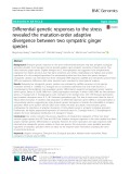 Differential genetic responses to the stress revealed the mutation-order adaptive divergence between two sympatric ginger species