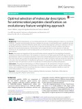 Optimal selection of molecular descriptors for antimicrobial peptides classification: An evolutionary feature weighting approach