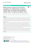 Whole genome sequencing reveals the emergence of a Pseudomonas aeruginosa shared strain sub-lineage among patients treated within a single cystic fibrosis centre