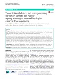 Transcriptional defects and reprogramming barriers in somatic cell nuclear reprogramming as revealed by singleembryo RNA sequencing