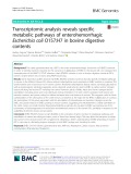 Transcriptomic analysis reveals specific metabolic pathways of enterohemorrhagic Escherichia coli O157:H7 in bovine digestive contents